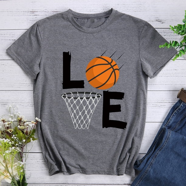 love basketball t shirt tee Dark Grey L FLhrweasw Para estrenar