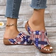 thumbnail image 5 of CHGBMOK Womens Sandals 4th of July Sandals for Women Patriotic Sandals Thick Bottom Wedge Slippers Summer, 5 of 8