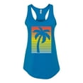 thumbnail image 2 of Tropical Palm Tree Silhouette | Womens Pop Culture Jersey Racerback Tank Top, Turquoise, Large, 2 of 4