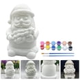 thumbnail image 4 of 1 Juego de figuras navideñas de Papá Noel sin pintar, bricolaje, vinilo en blanco, Papá Noel con pigmento, 4 of 6
