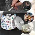 thumbnail image 4 of Yayeee Ashtray with Lid for Cigarette Smokeless Stainless Steel Home Ash Holder, Colorful Cartoon Graphic, 4 of 7