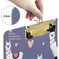 thumbnail image 4 of FMSHPON Llama Purple Pink Heart Clipboard Hardboard Wood Nursing Clip Board and Pull for Standard A4 Letter 13x9 inches, 4 of 5