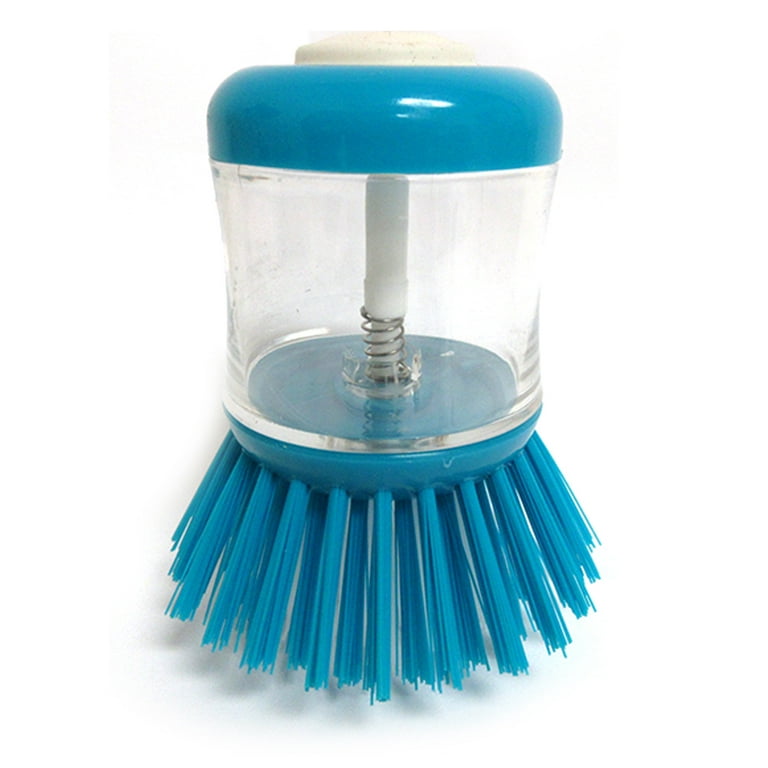 BINO Soap Dispenser Palm Brush | Round Dish Brush | Scrub Brush for Dishes  | Wash Dishes Brush | Dish Scrubber | Nylon Scrubber with Refillable Design
