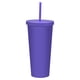 thumbnail image 5 of Yuarrent Botella de agua Frasco de vacío Vaso con pajitas Suministros para exteriores multicolores Morado oscuro 2Conjunto, 5 of 6