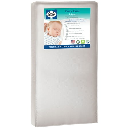 Sealy - Cozy Cool Hybrid 2-Stage Coil and Gel Crib/Toddler Mattress - White