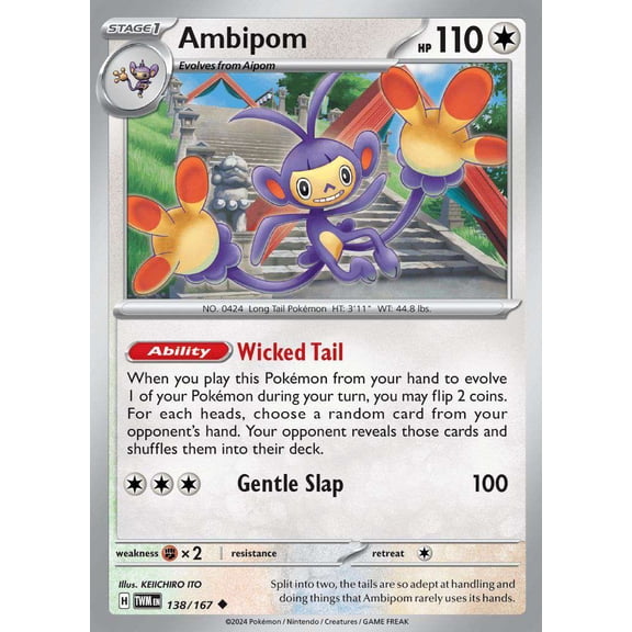 Pokemon Scarlet & Violet Twilight Masquerade Uncommon Ambipom #138