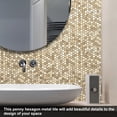 thumbnail image 4 of BeNice Peel and Stick Backsplash Tiles for Kitchen Hexagon Metal Mosaic Gold Champagne, 4 of 10
