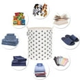 thumbnail image 5 of Sea Team Collapsible Canvas Fabric Laundry Hamper with Handles, Cylindric Waterproof Storage Basket, Closet Organizer, 19.7 x 15.7 Inches, Navy Star, 5 of 6