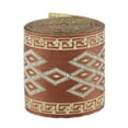 thumbnail image 1 of 5 Meters/ 5.5 Yds Jacquard Wide Woven Border Ribbon Sew Embroidered 6cm 6cm Red+Brown, 1 of 6
