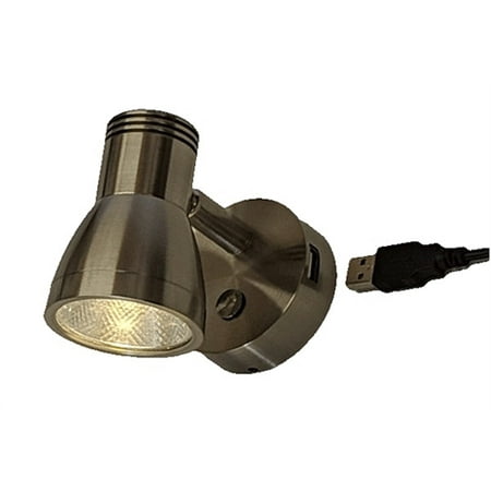 

Bee Green FriLight Dane 12V LED Light With Dimmer & USB Port - Satin Nickel