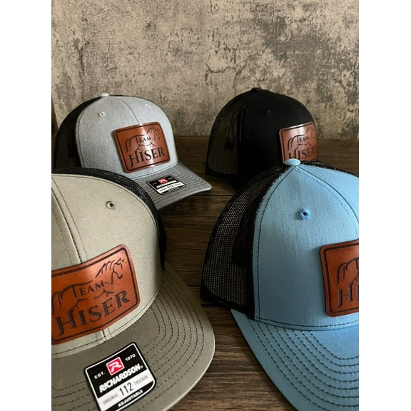 Custom Leather Patch Trucker Hat: Personalized Business Logo, Richardson 112