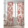 thumbnail image 2 of Sheer Curtains 84 inches Long, Abstract Paisley Pattern Retro Ethnic Red Flower Light Filtering Sheer Window Curtains Rod Pocket Voile Drapes for Bedroom Living Room, 52"W x 84"L 2 Panels, 2 of 7