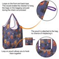 thumbnail image 4 of 5 Pack Foldable Shopping Bag,Magical Pumpkin Castle Halloween Pattern Reusable Grocery Bags with Pockets,Large Reusable Tote Bags with Handles Waterproof & Lightweight, 4 of 6