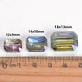 thumbnail image 4 of U8MO 12mm 14mm 18mm 10pcs Rectangle Faceted Crystal Glass Loose Craft Beads Lot-12x9mm-Green Colorized, 4 of 5