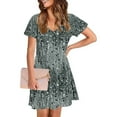 thumbnail image 3 of Dress for Women Plus Size Short-sleeved V-neck Summer Print Casual Dress, 3 of 5