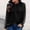 Black, variant on Olyvenn Jacquard Chiffon Casual Shirts Women's Plus Size Fashion Print Solid Color Long Sleeves Bell Sleeve Blouse Crew Neck Tops Female Leisure Pink M