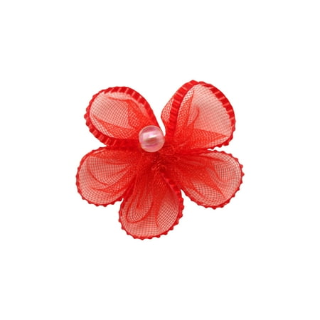 - Offray Satin Sheer Red Flower, 6 Count
