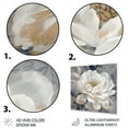 thumbnail image 3 of Designart "Emotions Of Peony Flower White & Gold I" Floral Peony Metal Wall Decor, 3 of 5