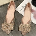 thumbnail image 4 of Fesfesfes Women Flats Shoes Pointed Toe Four Seasons Shallow Mouth Pointed Soft Sole Pean Shoes Bowknot Water Diamond Ladle Shoes 40(7.5), 4 of 6