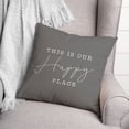 thumbnail image 3 of Creative Products Happy Place Gray 16 x 16 Indoor / Outdoor Pillow, 3 of 3