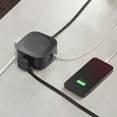 thumbnail image 2 of 6 ft. 2-Outlet Black 3-USB Wireless Charging Surge Protector Desktop Power Hub, 2 of 9