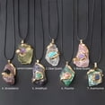 thumbnail image 6 of 1PC 20~40mm Gilded Crystal Raw Rough Stone Pendant Irregular Chakra for Necklace, 6 of 9