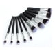 thumbnail image 4 of Juego de brochas de maquillaje de madera de nailon para cabello sintético negro, 10 unidades, 4 of 8