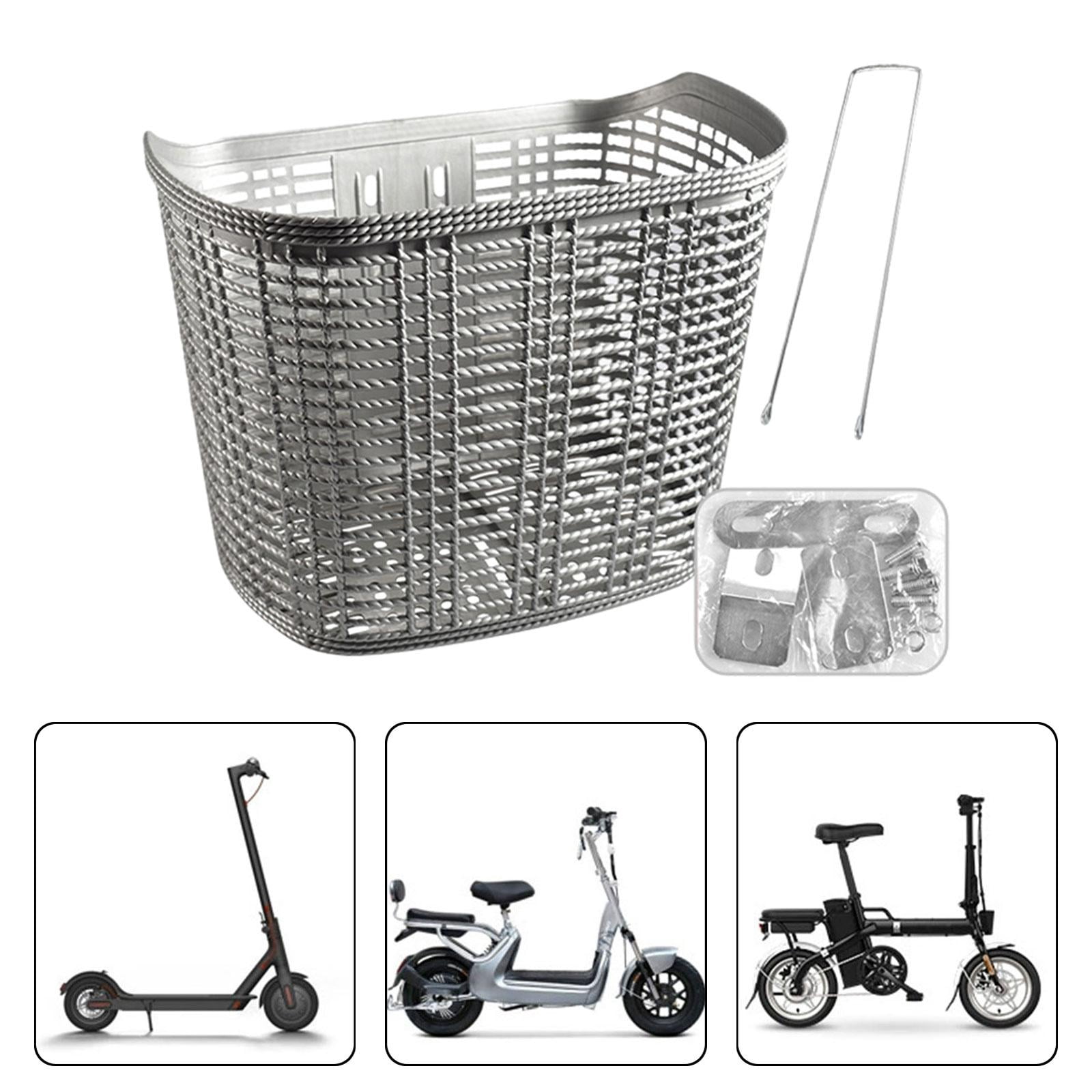 harayaa Bicycle Basket Storage Basket Lightweight Large Capacity Front Frame Bike Basket Gray and Long strut