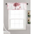 thumbnail image 3 of Red Pink Valentines Linen Curtain Valance for Bedroom/Bathroom/Kitchen/Office/Living/Dining Room Window,Love Heart Tree Balloon Bike Rod Pocket Topper Decorative Cafe Drapes Panel 60"x18", 3 of 6