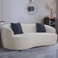 thumbnail image 5 of Kevinplus Curved Sofa with 2 Pillows Modern 3-Seater Back Upholstered Cloud Couch Boucle Couch for Living Room Apartment, 5 of 8