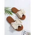 thumbnail image 6 of Preppy Outdoors Flat Slippers for Women  Bow Decor Polyester Open Toe Slide Sandals, 6 of 7