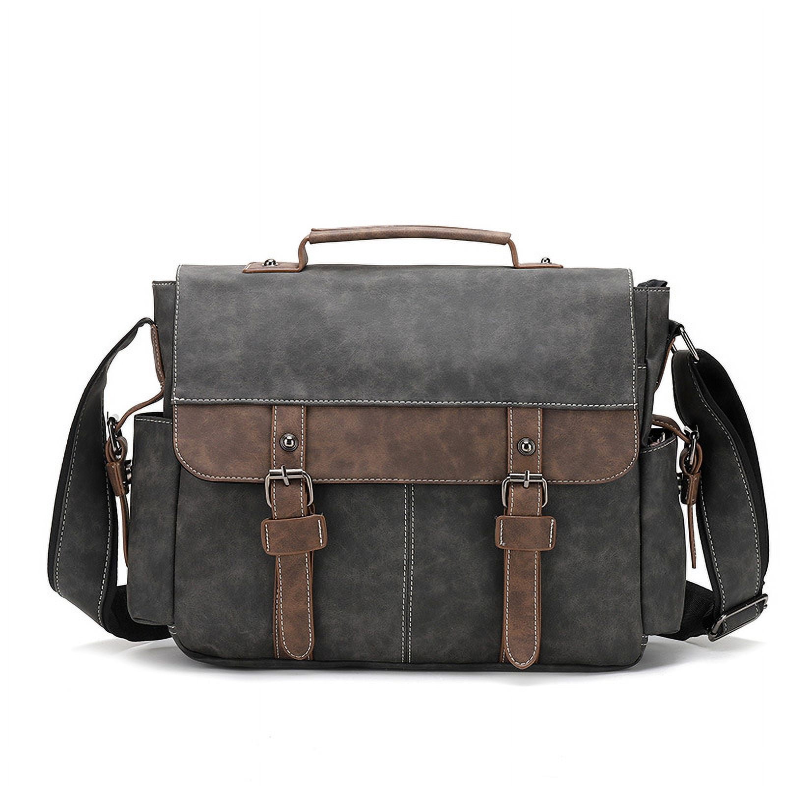 Xeie Thuk Men's Vintage Designer Briefcase PU Leather Tote Business Office Man Messenger Bag Casual Solid Computer Laptop Handbag