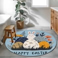 thumbnail image 4 of Easter Eggs 3ft Area Rug, Rabbit Spring Botanical Wildflowers Bunny Blue Washable Non-Slip Small Round Rugs for Entryway Bedroom Kitchen, Soft Circle Carpet for Dining Room, Playroom Nursery Rug, 4 of 9