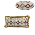 thumbnail image 3 of Benjara Woven Fabric Accent Pillow in Diamond Pattern and Fringed Welting Details, Multicolor, 3 of 3