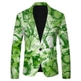 thumbnail image 4 of Men's St. Patrick's Day Printed Lapel Button Suit with Pants, Jacket & Tie - Shamrock Green Party, 4 of 5