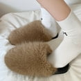 thumbnail image 4 of Xfvqtps Fuzzy Slippers for Women Fluffy Close Toe Slide House Slippers for Indoor Bedroom Warm Furry Slipper for Fall Winter Coffee, 4 of 7