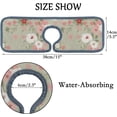 thumbnail image 4 of SKYSONIC Faucet Absorbent Mat 3 Pcs Cute Pattern in White Flowers Kitchen Faucet Splash Catcher Washable Counter Drying Pads Behind Faucet for Kitchen Bathroom, 4 of 7