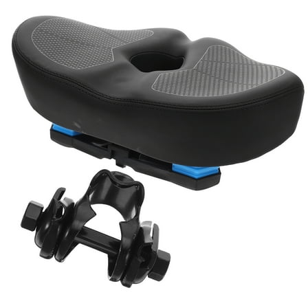 COMPUKAS Mountain Bike Saddle Hollow Ergonomic Cushion Black PU for Cycling Enthusiasts 1Pack