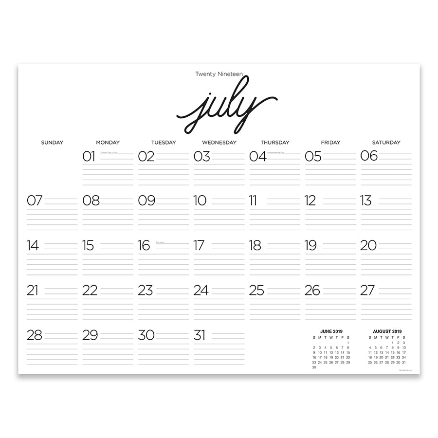 July 2019 - June 2020 Farmhouse Script Calligraphy Large Desk Pad ...