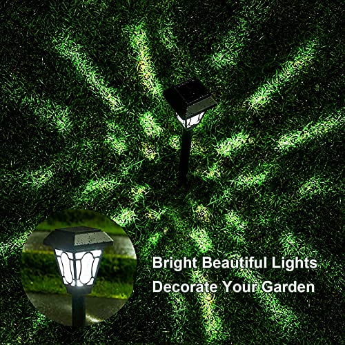LAMTREE 8 Pack Solar Garden Lights Outdoor Yard Pathway Lights, Super Bright Sun Powered LED Lawn Landscape Lights for Patio, Path, Yard, Driveway, Walkway (Cool White)