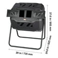thumbnail image 2 of VEVOR Compost Bin, 43-Gal Dual Chamber Composting Tumbler, Large Tumbling Rotating Composter with 2 Sliding Doors and Steel Frame, BPA Free Composter Bin Tumbler, 2 of 9