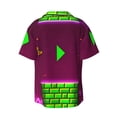 thumbnail image 6 of Lsque Geometry Dash print Men's Cuban Collar Short Sleeve Shirt Summer Beachwear Casual Button Down Fashionable Vacation Leisure Shirt-3X-Large, 6 of 7