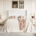 thumbnail image 3 of Amolife Queen Size Platform Bed Frame with Velvet Upholstered Wingback Headboard, Off-White, 3 of 13