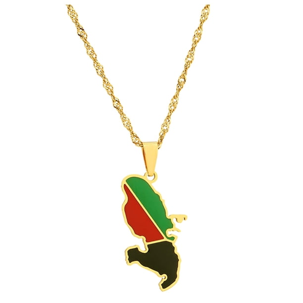 Collar colgante ligero y portátil Qarigey bandera de Paraguay joyería de moda oro
