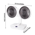 thumbnail image 2 of Dual Head Small Desk Fan, USB Portable Oscillating Table Fan with 4 Speed & LED Light Multi-Angle Rotation Quiet Mini Desktop Fan for Bedroom, Office, Camping, Car B, 2 of 7