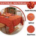thumbnail image 3 of Thanksgiving Tablecloth Jacquard Heavy Duty & Spill Proof Table Cloth with Autumn Leaves, Washable Table Cover for Fall Harvest Holidays 52" x 70" Rust, 3 of 7