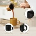 thumbnail image 3 of Uxcell Handmade Vintage Espresso Cups, 12 oz Ceramic Coffee Mug Stoneware Tea Cup with Handle Dishwasher and Microwave Safe for Latte Cappuccino Milk Office Home Gifts, Black, 3 of 6