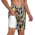thumbnail image 3 of Picia Cute Dog pattern Mens Swim Trunks with Compression Liner Stretch Beach Shorts Quick Dry with Zipper Pockets No-Chafing Board Shorts-Small, 3 of 9