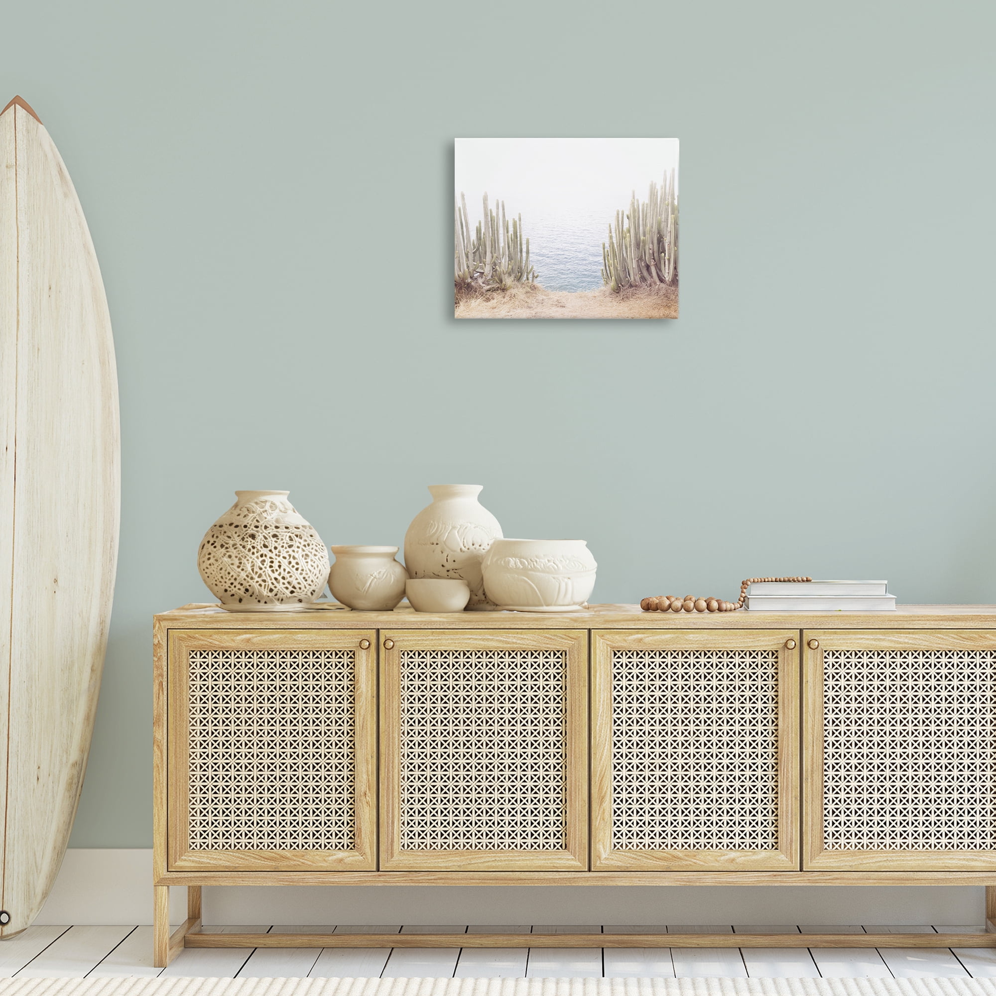Stupell Industries Seaside Cacti Plants Nautical & Beach Photography Wrapped Canvas Art Print Wall Art, 20 x 16