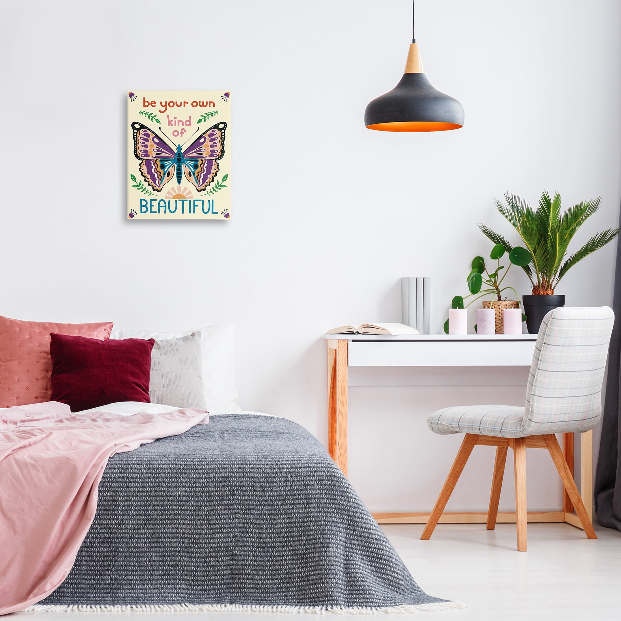 Stupell Industries Your Own Beautiful Butterfly Insects Painting Wrapped Canvas Art Print Wall Art, 16 x 20